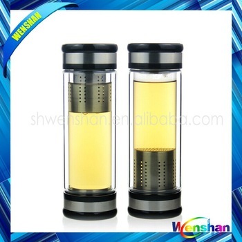 High Temperature Resistant ,Traditional Double Wall ,Tea Strainer Glass Bottle