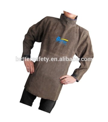 Brown Split leather welding apron w Long Sleeves