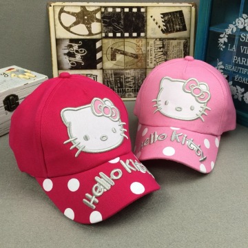 Yeni Hello kitty Kız çocuk 3D Nakış Şapkalar