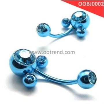 Health Stainless steel earring piercing with blue color