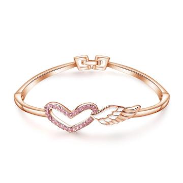 Girl angel wing crystal heart vogue Bracelet alloy