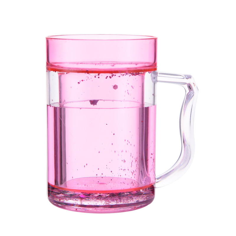 Refreezable 16oz Frosty Gel Mugs With Handle| Double-Wall Insulation for Ice Cold Beer Drinking BPA-Free Freezer Mugs With Gel