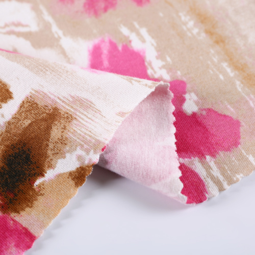 Tissu de robe imprimé en coton à fleurs sur mesure simple tricoté