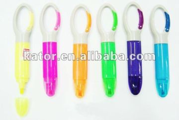 Mini highlighter with carabiner / mini highlighter pen