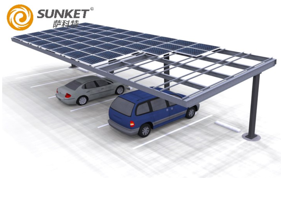 solar carport full cantilever T tapered