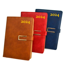 2024 High Quality PU Cover Business Gift Notebooks with Gold Foil Logo