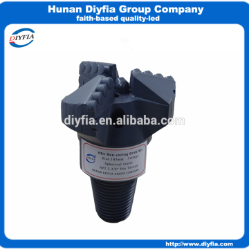 143mm hot selling manufactural PDC non-coring drill bit