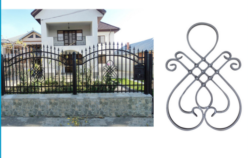 Black Wrought Iron Panel Fence 50" Height