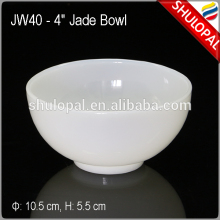 Heat resistant Jade glass bowl solid white bowl