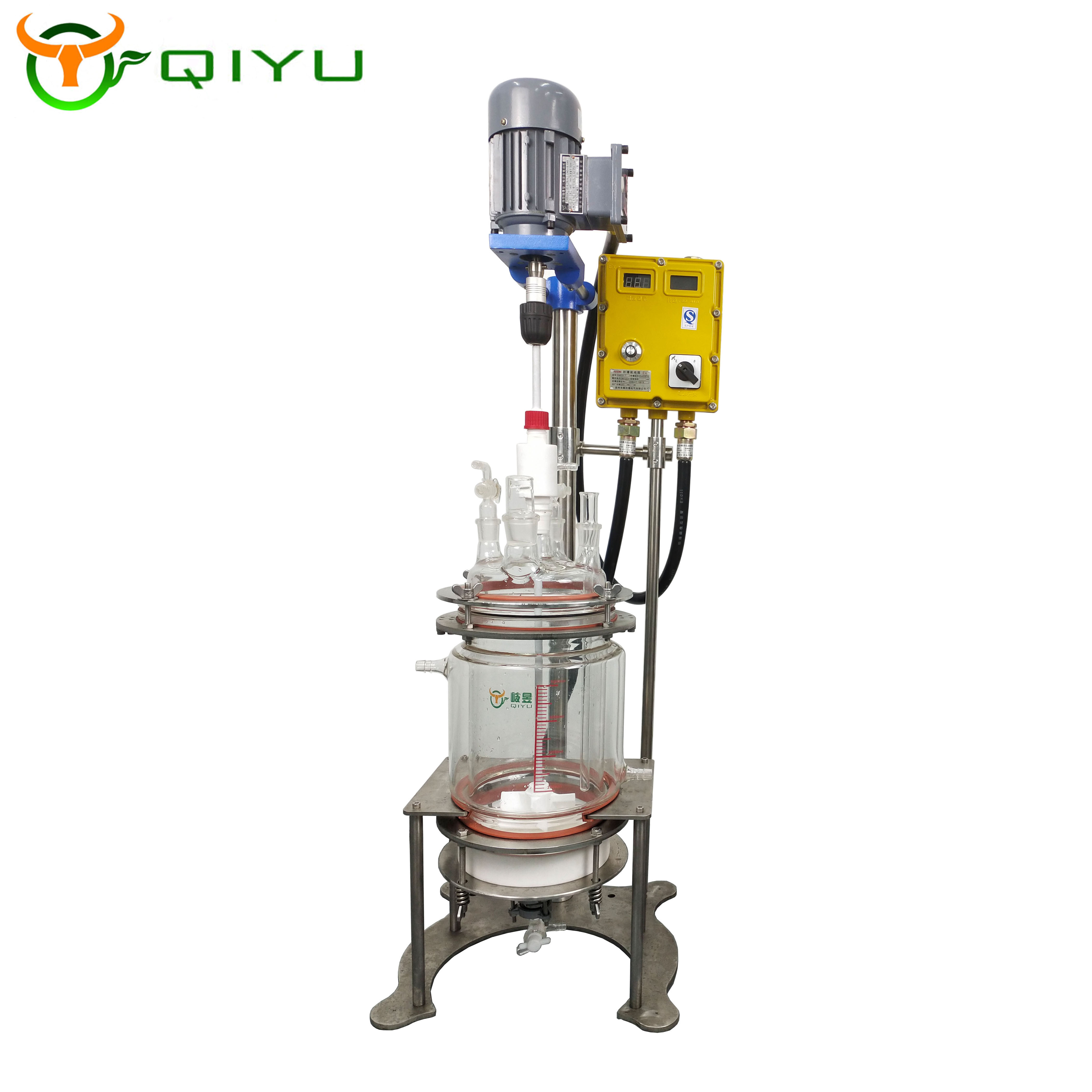 High quality 1L-5L Jacketed Glass Bioreactor vacuum filtration system cbd