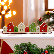Hot Sale Christmas Table Decoration Wooden House Christmas For Christmas Decoration