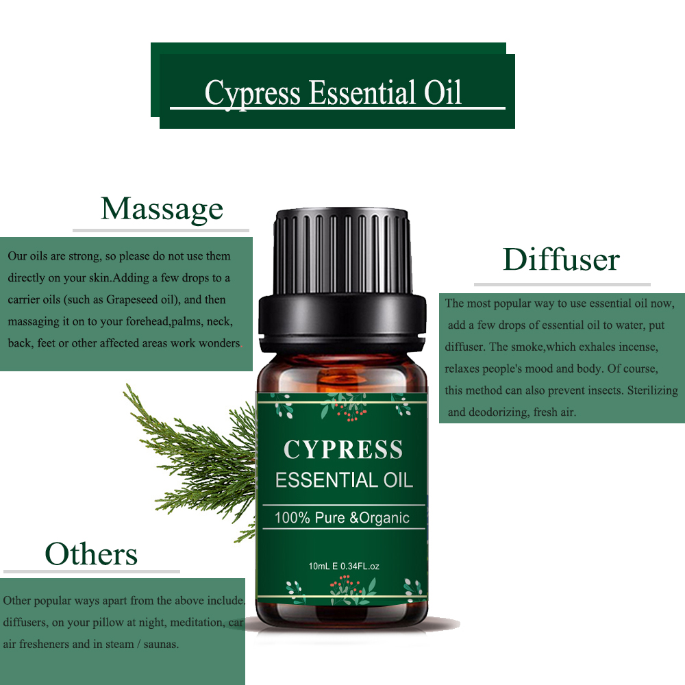 Custom 10ml Minyak Esensial Diffuser Aromaterapi Cypress Murni