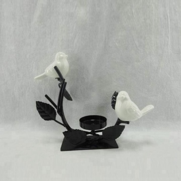 Metal Iron Decorative Spring Bird Candle Holder