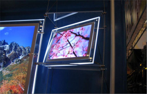 Indoor Rectangle Dynamic Crystal Led Light Box Display , A5 Advertising Billboard