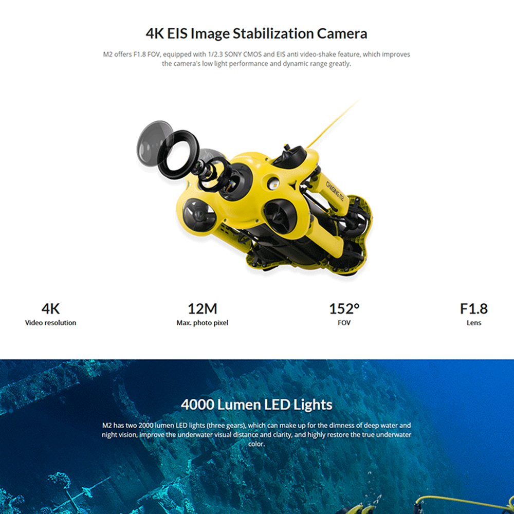 Chasing Qianjiao M2 P100 ROV | Professional Underwater Drone with a 4K UHD Camera