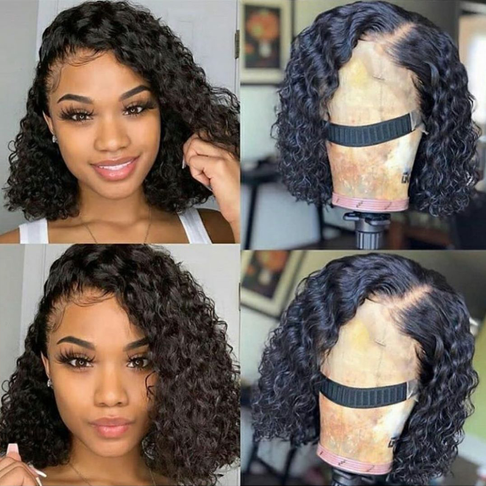 Wholesale Virgin Cuticle Aligned 100% Remy  Brazilian Human Hair Straight Lace Closure Front Bob Wigs vendor for Black Women