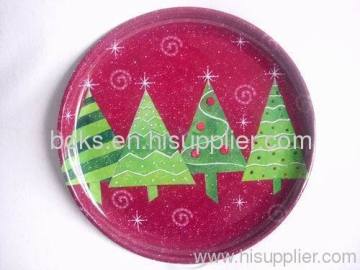 Plastic Christmas Round Plate?