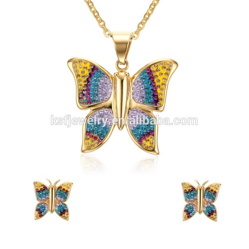 Beautiful Stainless Steel Artificial Kundan Bridal Jewellery Sets Butterfly Design