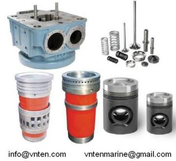 Cylinder head, Cylinder liner, Piston