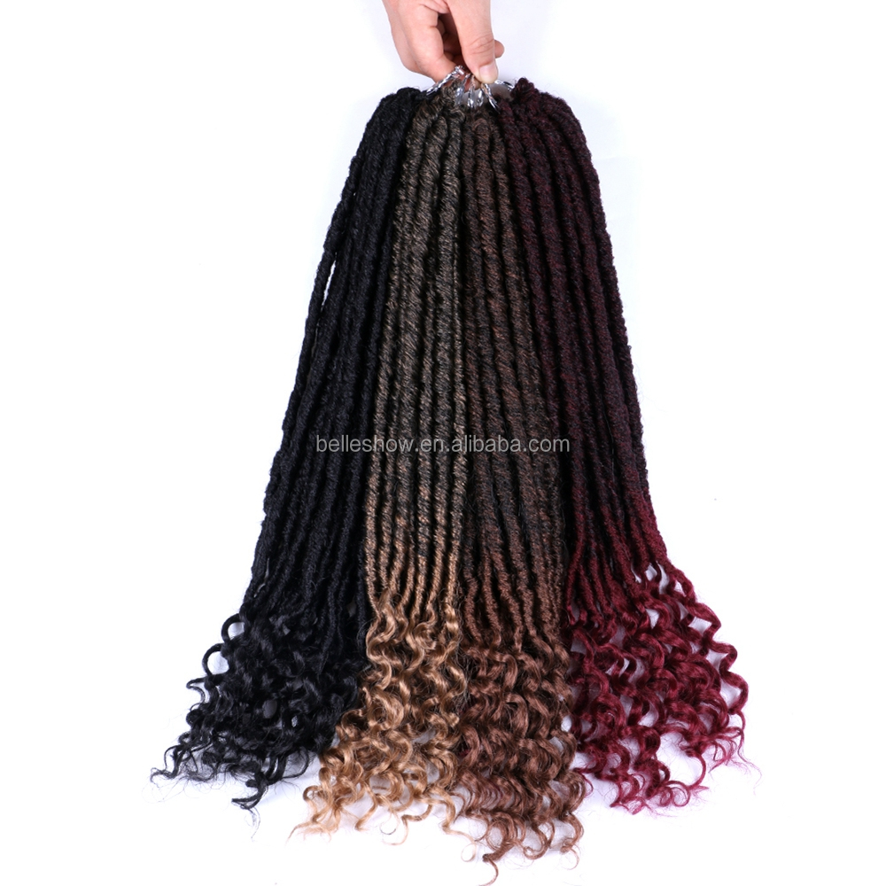 Hot sell faux locs for black women faux locs curly braid faux locs crochet hair extension 20inch 24roots