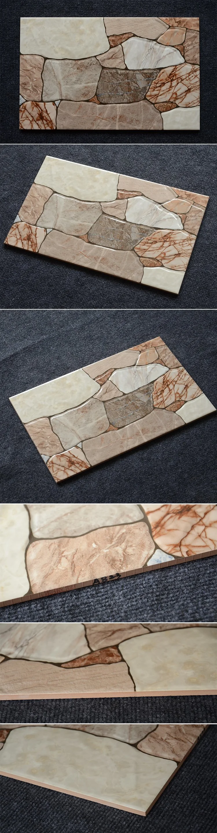 200X300mm Look Like Stone Wall Tile Ideas for Bathroom