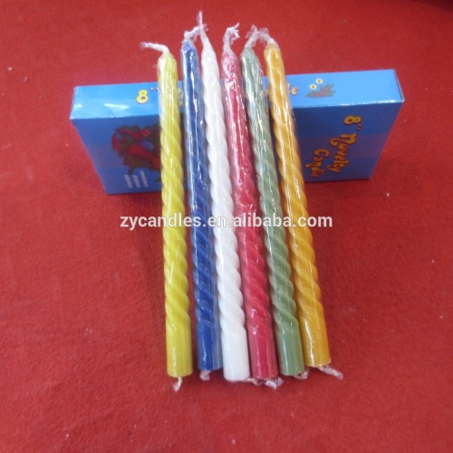 Lilin Taper Spiral Kotak biru gelap