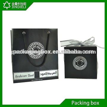 Arabic new design white hard paper cardboard perfume box&bag with eva tray