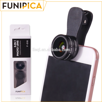 Full set Cell phone universal clip 3 in 1 lens for mobile phone, 3 in 1 clip lens