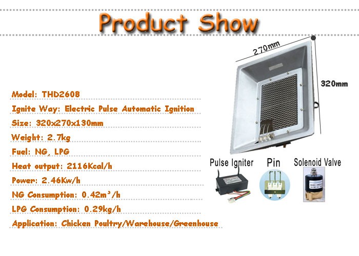 New Design auto ignition poultry farm gas heater for egg incubator