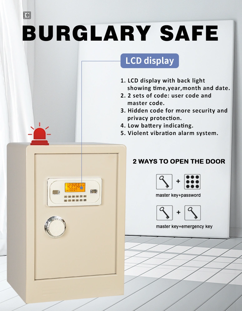 New Design Heavy Duty Luxury Steel Office Home LCD Display High Quality Security Money Big Electronic Digital Safe Box/