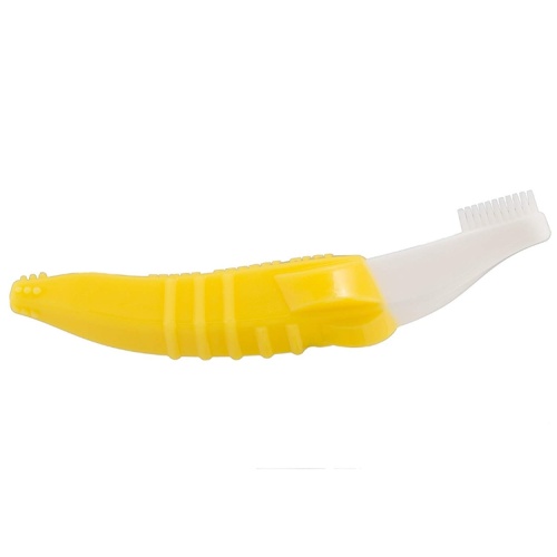 Líquido de limpeza amarelo macio da escova de dentes infantil do silicone para o dente