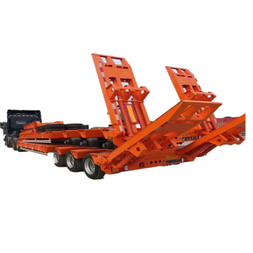 3 Axle Lowbed Semi Trailer Trucks And Trailers