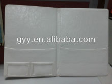 Pure white color PU leather document folder
