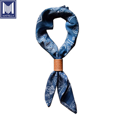 indigo denim pria leher pelacak syal scarf bandana