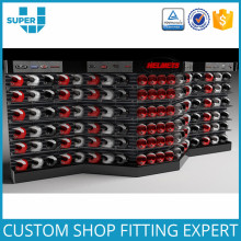 Fashion Design Retail Motorcycle Store Slatwall Helmet Stand