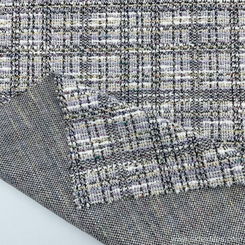 Jacquard Knitted Terylene Blended Fancy Tweed Cloth
