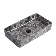 Customized Patterned Ceramic Countertop Basin: Rectangular Marble Sink for Bathroom