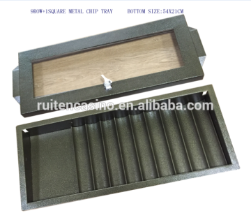 Poker Table Accessory Metal chip tray Square Metal Poker Chip Tray