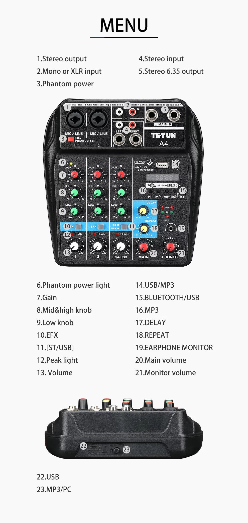 Manufacturer Vintage Mixing Console Audio Mixer