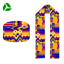 Cotton Double-sided Printed African Kente Scarfs and Kwanzaa Kufi Hats