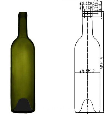 750ml Rượu Vang Thủy Tinh Mau Xanh Cổ Chai 300mm Chiều Cao Bossgoo Com