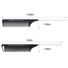 AliLeader Hot Selling Heat Resistance Salon Pin Tail Barber Comb Carbon Anti-static Parting Comb Rat Tail Comb