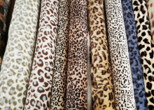Leopard pattern knitted jacquard wool acrylic fabrics