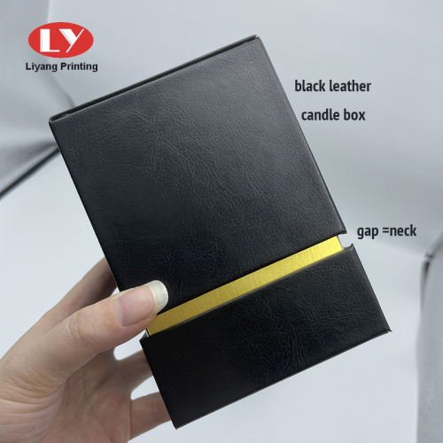 Black PU Leather Luxury Packaging Boxes for Candles