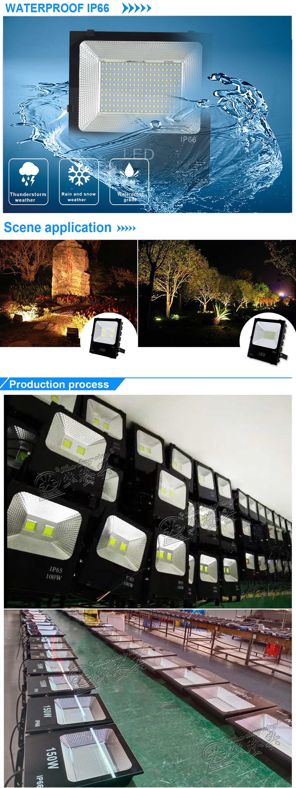 wholesale 2/3/5 years warranty outdoor aluminum profiles housing 10w 20w 30w 50w 100w 150w 200w waterproof IP65 led flood light