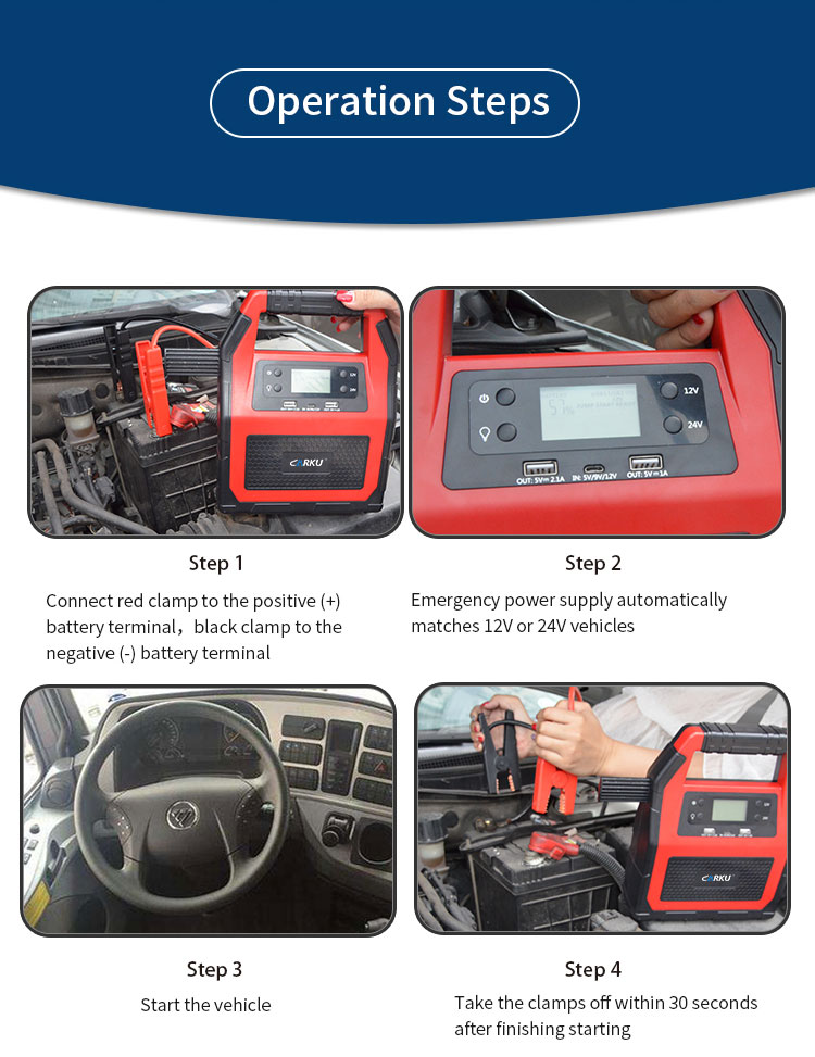 12 24 volt emergency car jump starter battery When the car battery break down help start the car for auto assistance