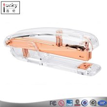 New Design Acrylic Clear/Rose Gold Desktop Stapler