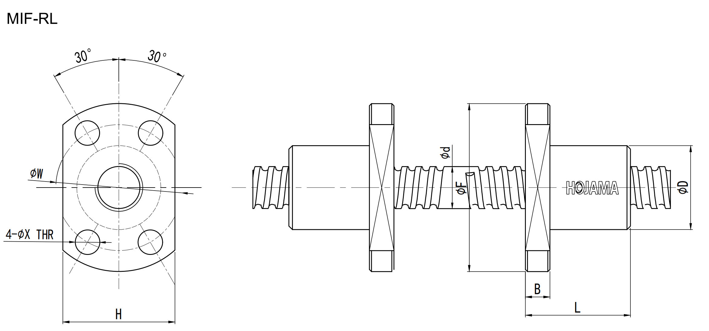 MIF MIF left and right hand ball screws
