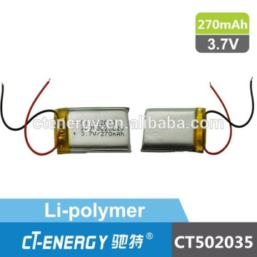 CT502035 small lithium polymer battery 3.7V bluetooth headset polymer battery