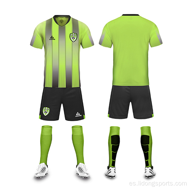 Camisetas de fútbol verde personalizado al por mayor